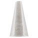 A silver oval-shaped cone with the number 57 on it.