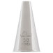 A silver oval tip with the number 58 on it.