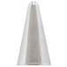 A silver cone-shaped Ateco 53 piping tip.