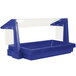 a blue plastic box with clear cover