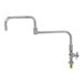 A T&S chrome deck-mounted Big-Flo faucet with a handle and hose.