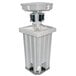 A white PolyJohn hand wash station with black buttons.