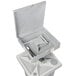 A grey rectangular PolyJohn hand wash station with a lid on top.