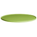 A lime green G.E.T. Enterprises Bugambilia small round metal tray with a rim.