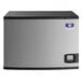 A close-up of a silver and black Manitowoc Indigo NXT air cooled ice machine.