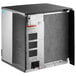 A black and silver Manitowoc air cooled ice machine.
