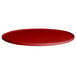 A fire red resin-coated aluminum round platter with a circular rim.