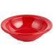 A red bowl with a white background.