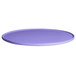 A lavender resin-coated aluminum large round disc with a rim on a table.