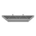 A grey PolyJohn convenience shelf with three compartments.