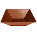 A brown G.E.T. Enterprises Bugambilia XL deep square bowl with a MOD finish.