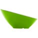 A close up of a GET Keywest slanted melamine bowl in green with a white rim.
