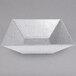 A white granite resin-coated aluminum deep square bowl with a white background.