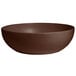 A brown G.E.T. Enterprises Bugambilia deep round bowl with a textured finish.