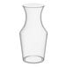 A clear plastic disposable wine carafe with a 12 oz. capacity.