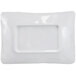 A white rectangular object with a rectangular label reading "Elite Global Solutions Van Gogh Navy Rectangular Melamine Plate"