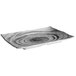 A white and black rectangular Elite Global Solutions melamine plate with swirls.