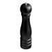 An Acopa matte black wooden salt/pepper mill with a silver top.