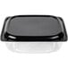 A black plastic container with a black lid.