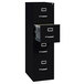 a black file cabinet with a drawer open
