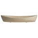 A sand granite rectangular boat with curved edges.