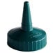 A green plastic cone with a green plastic lid on top.