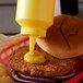 a close up of a burger