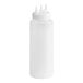 A white plastic Vollrath Tri Tip squeeze bottle with a lid.