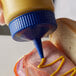 close-up of a slice of bread with a knife