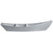 A G.E.T. Enterprises deep boat with dividers in white resin-coated aluminum with black specks.