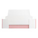 A white rectangular Valentine's Day candy box with red hearts on it.