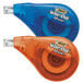 Two Bic Wite-Out tape dispensers, one blue and one orange, with the word "out" on them.