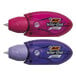 Bic Wite-Out Mini Twist correction tape dispensers in blue and fuchsia.