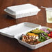 A salad in an EcoChoice bagasse take-out container.