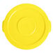 a yellow plastic container with a circle