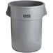 A gray Lavex plastic trash can.