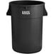 A black Lavex plastic trash can with handles.