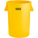 A yellow plastic bin with black text that reads "Lavex"