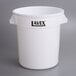 A white Lavex plastic bucket with black text.