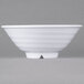 A white Carlisle melamine footed bowl.