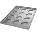 Chicago Metallic 41005 12 Mold Glazed Customizable Individual Hamburger Bun / Muffin Top / Cookie Pan