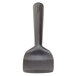 a black plastic object with a white background