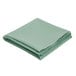A stack of folded seafoam green Intedge tablecloths.