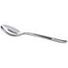 Oneida Athena 18/0 stainless steel oval bowl soup/dessert spoon with a handle on a white background.