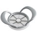 A silver Choice 8-section apple corer/slicer with handles.