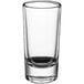 a clear glass with a black bottom