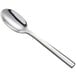 A Oneida stainless steel demitasse spoon with a silver handle.