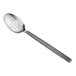 An American Metalcraft slotted spoon with a wavy aged stainless steel handle.