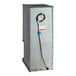 A stainless steel air cooled countertop nugget ice maker and water dispenser with a lever dispensing system.
