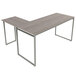 Linea Italia SV751ASH Seven Series 59 inch x 47 1/4 inch x 29 1/2 inch Ash Laminate L-Shaped Desk with Silver Steel Frame